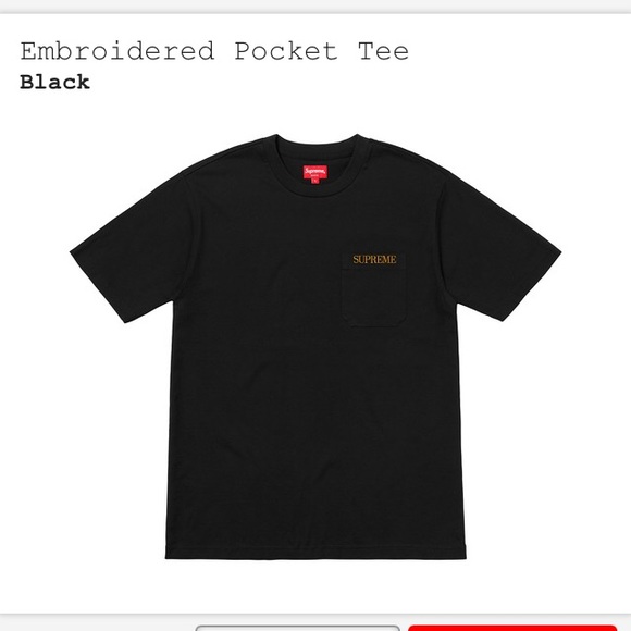 supreme embroidered pocket tee